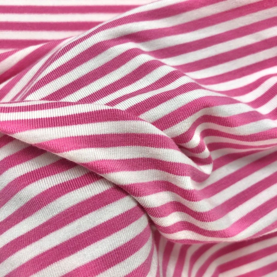 Bamboo Striped Knit  Bubblegum Pink & White – La Movida Sewing & Design  Studio
