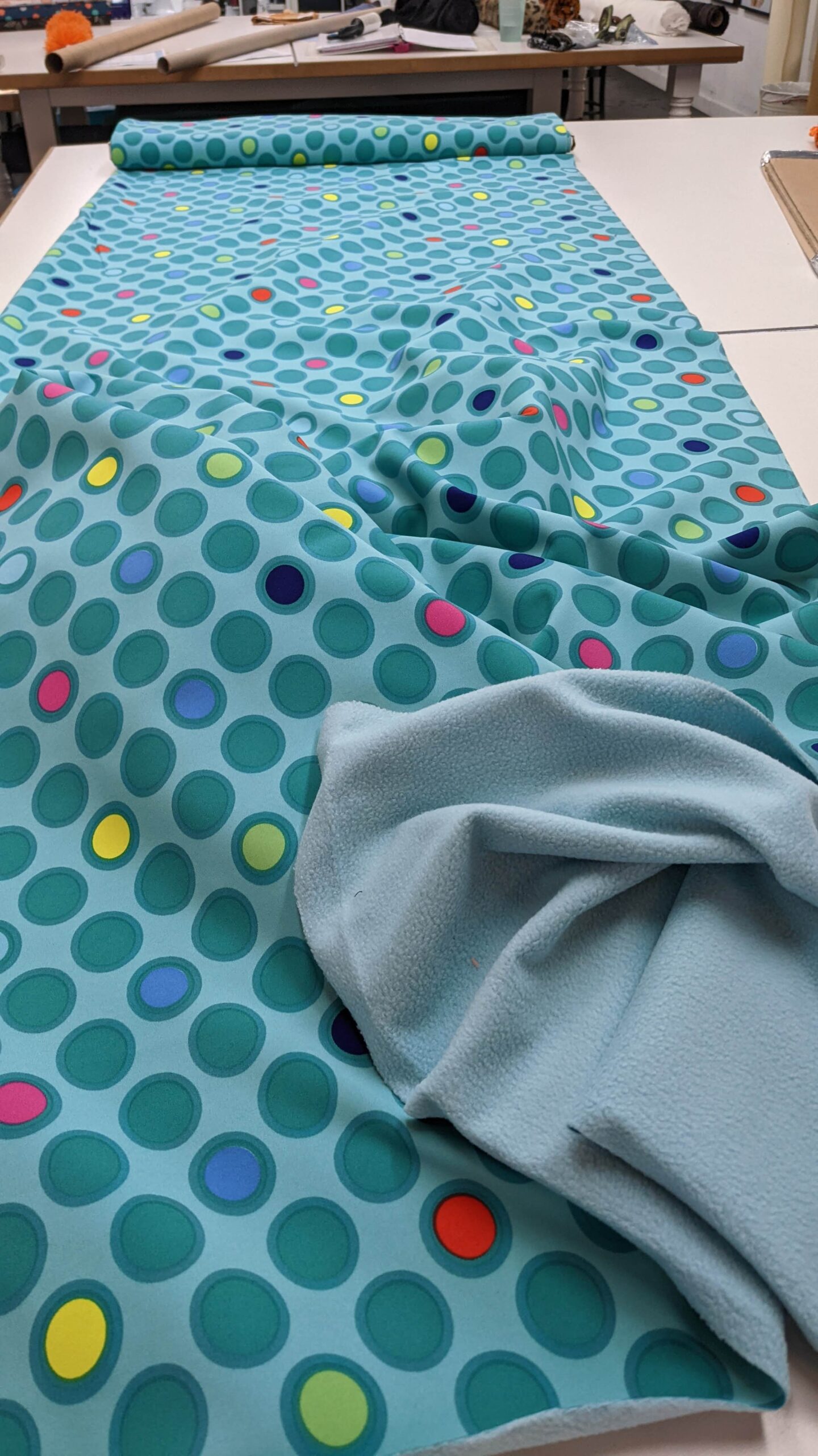 Polkadot softshell fabric