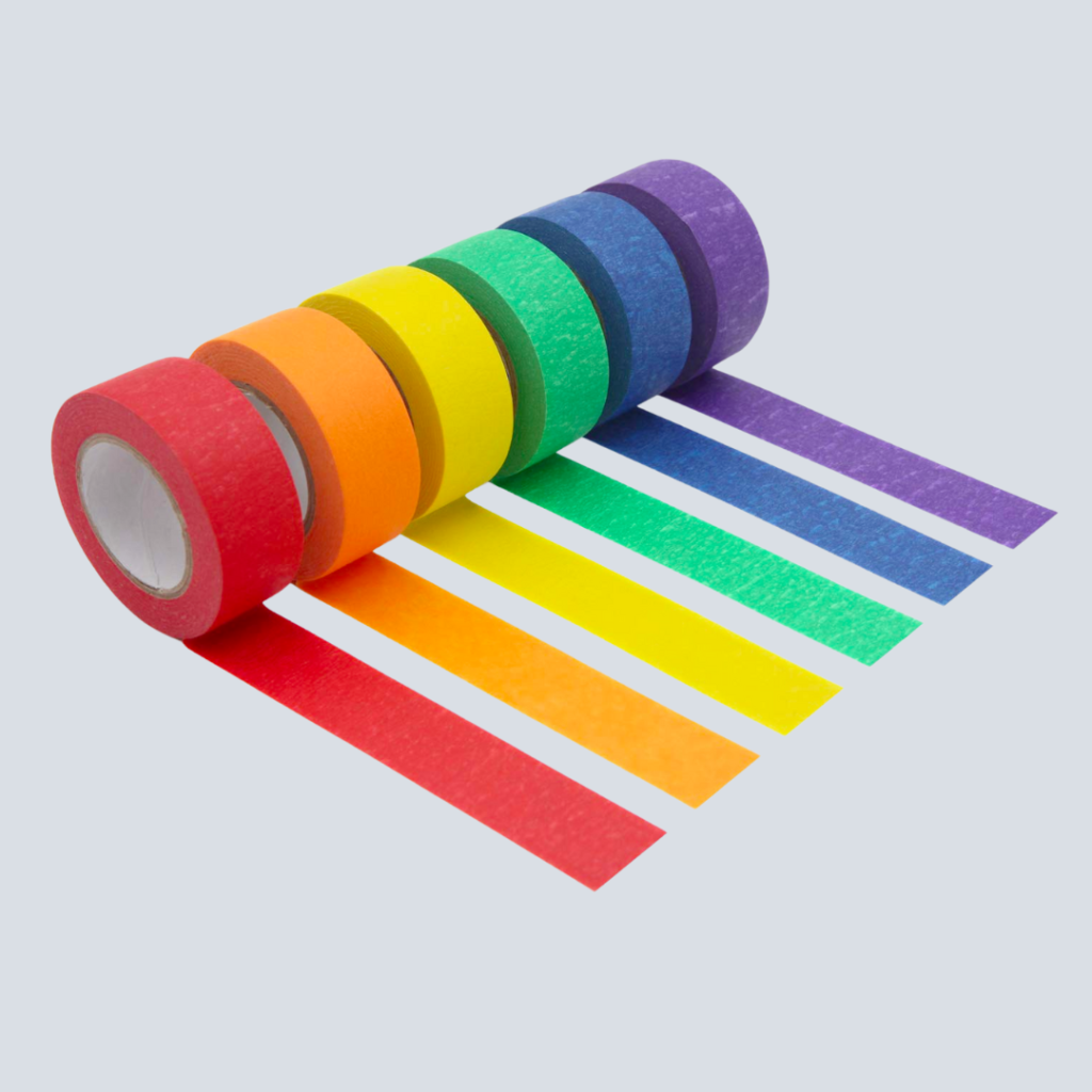 rainbow colored masking \ painters tape