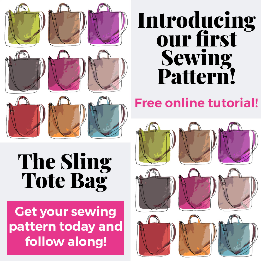 sling tote bag pattern and free online video tutorial