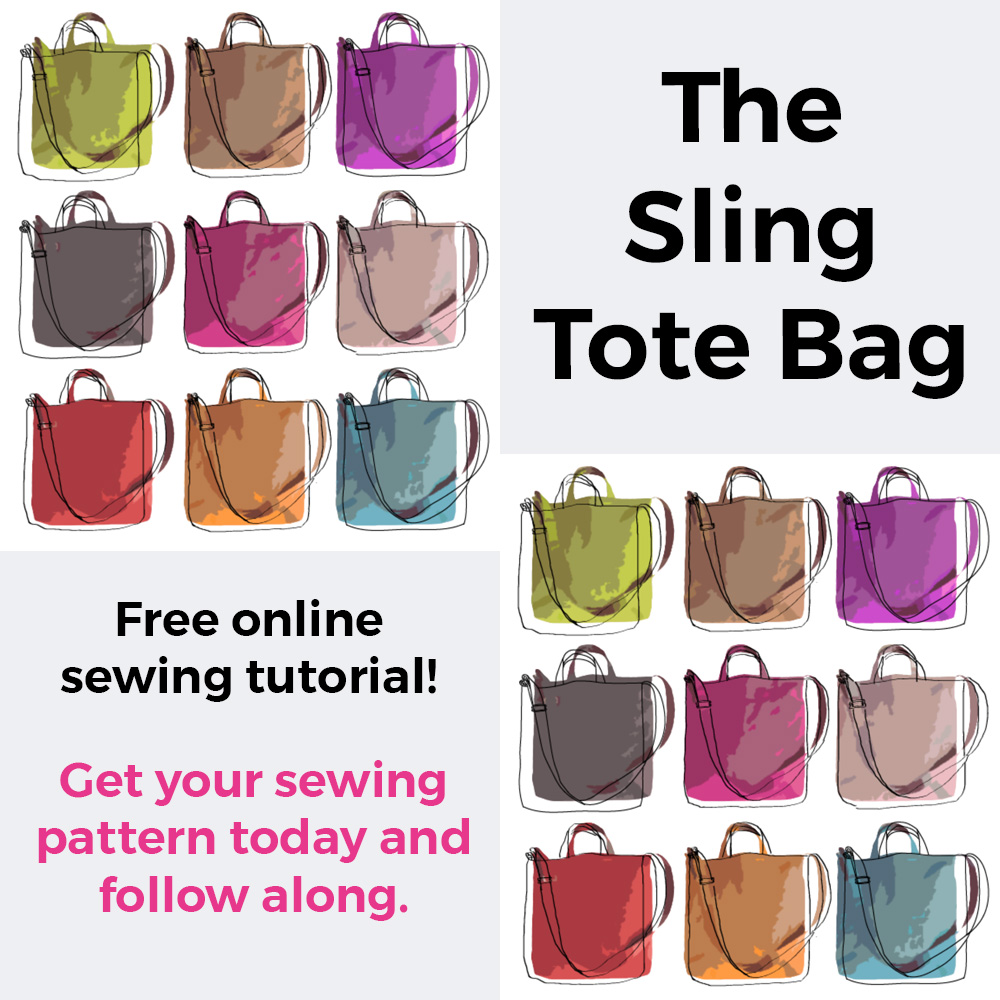 sling tote bag sewing pattern free online tutorial