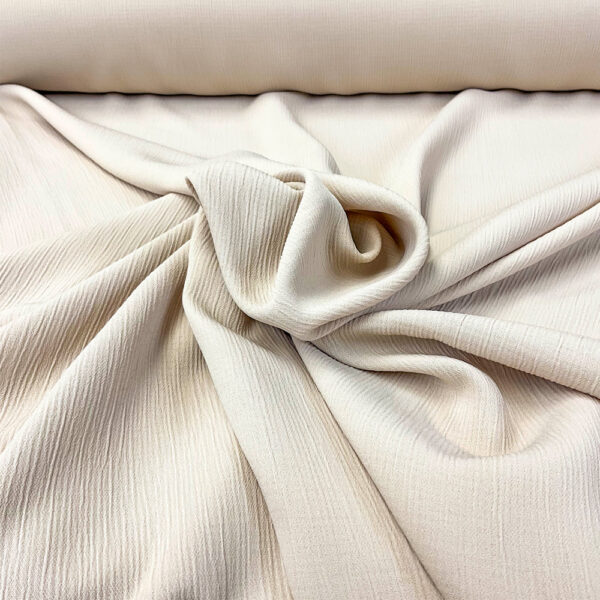 polyester bubble crepe double gauze | beige