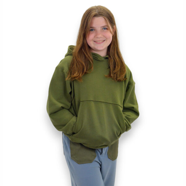 army green drop shoulder hoodie Size Annika