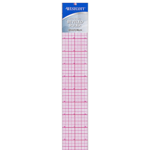 westcott clear flexible beveled ruler 18 inch