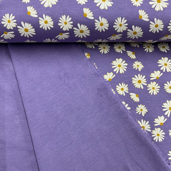 t shirt knit | daisy print purple