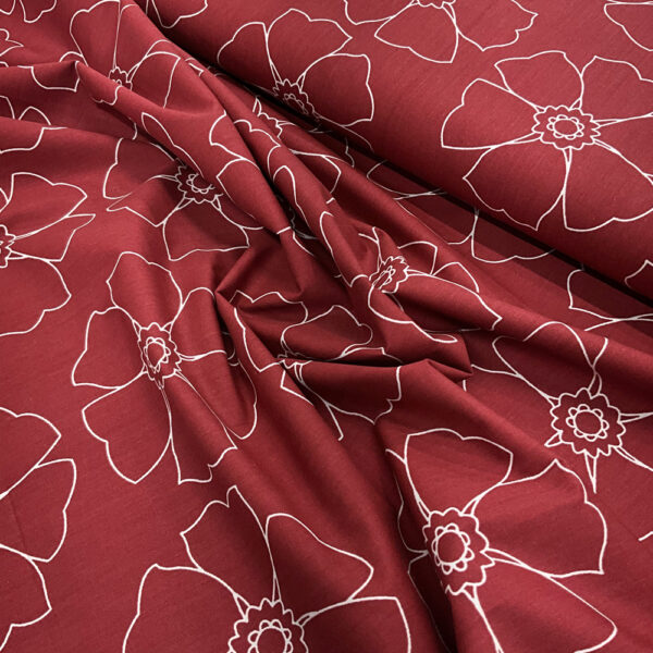 cotton shirting | large red floral