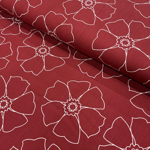 cotton shirting | large red floral