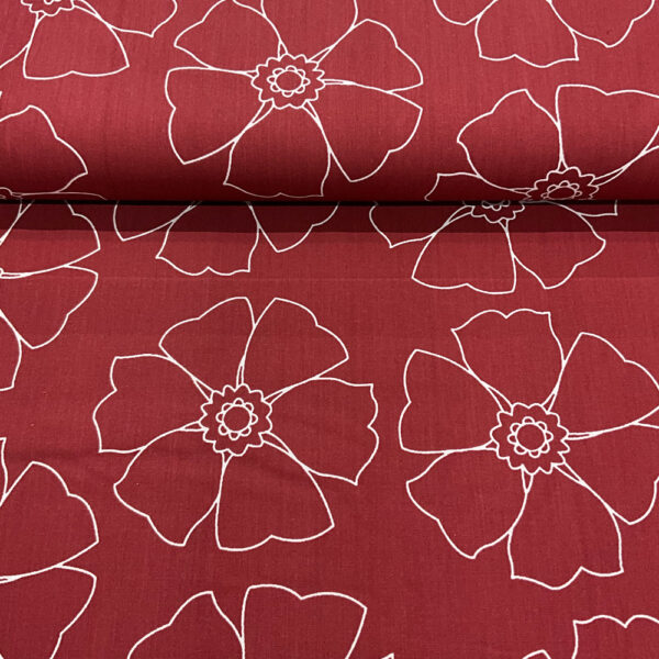 cotton shirting | large red floral