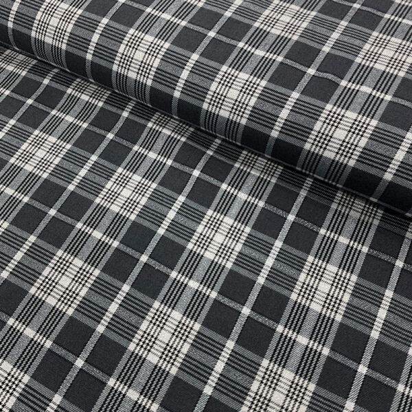 stretch plaid | grey mix