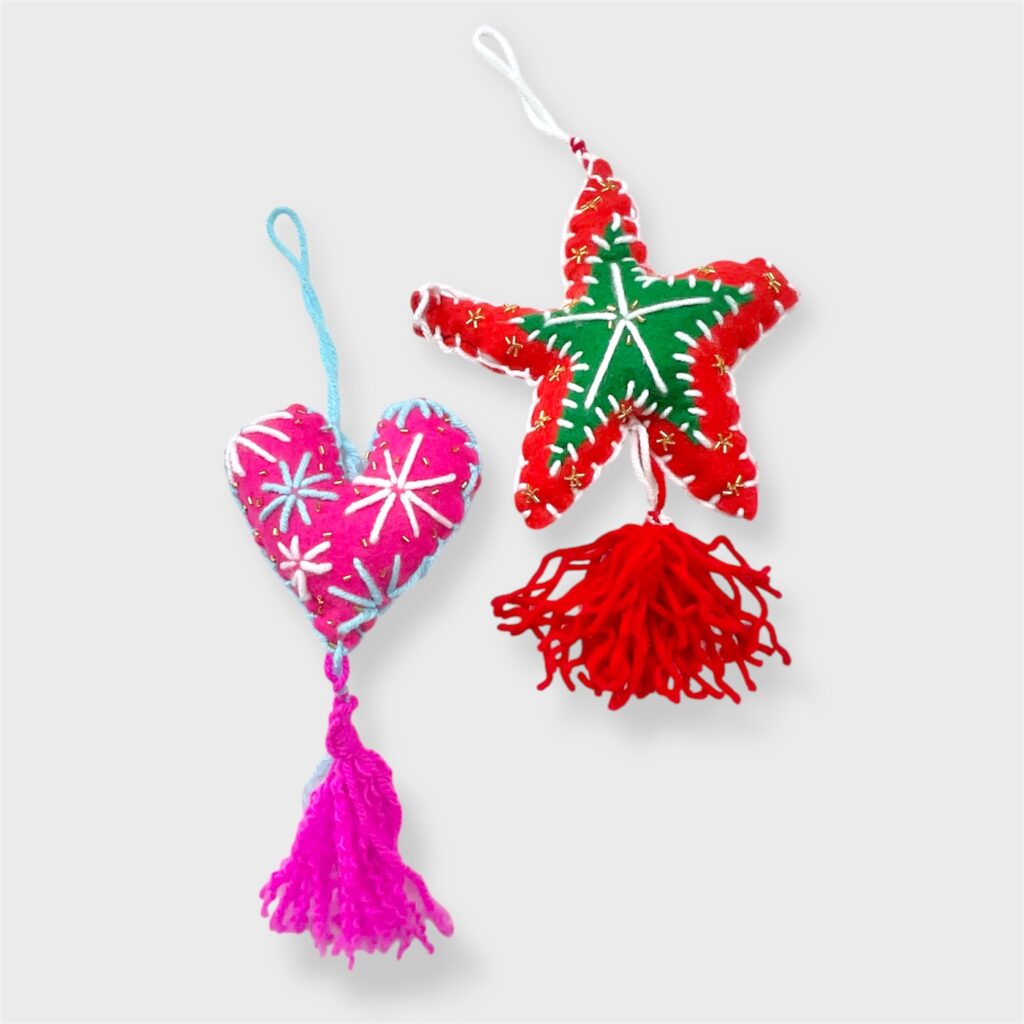 handsewn ornaments