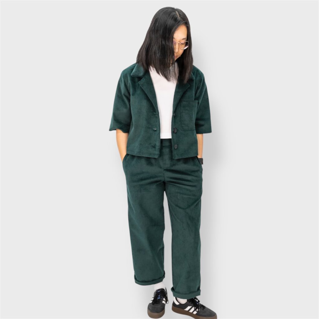 matching corduroy button shirt and pants