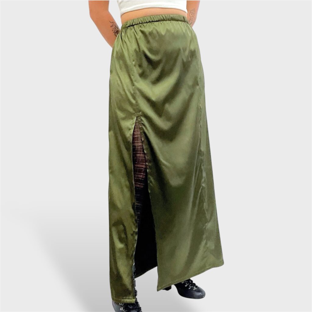 satin skirt with slit2