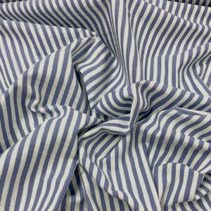 quilters cotton | 1/4" stripes | white & blue