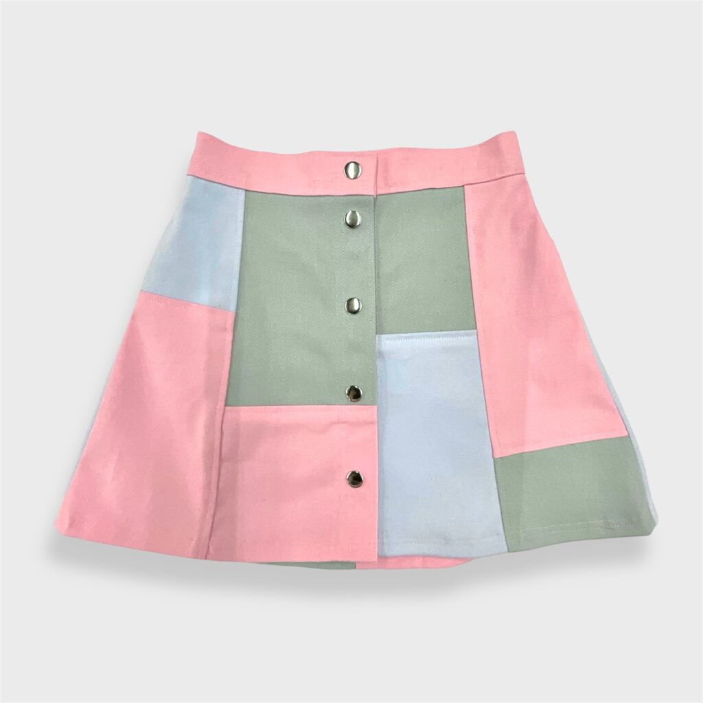 patchwork skirt pink1