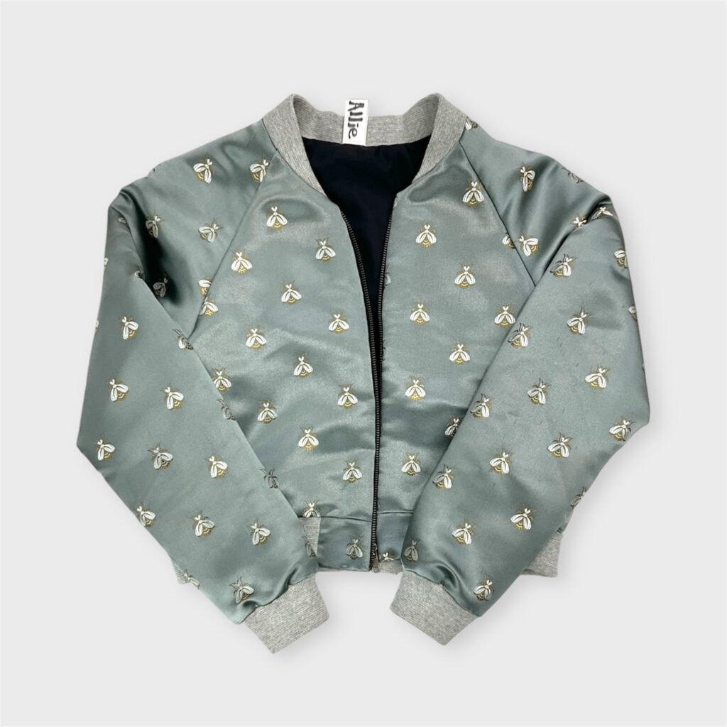 bomber jacket flat lay